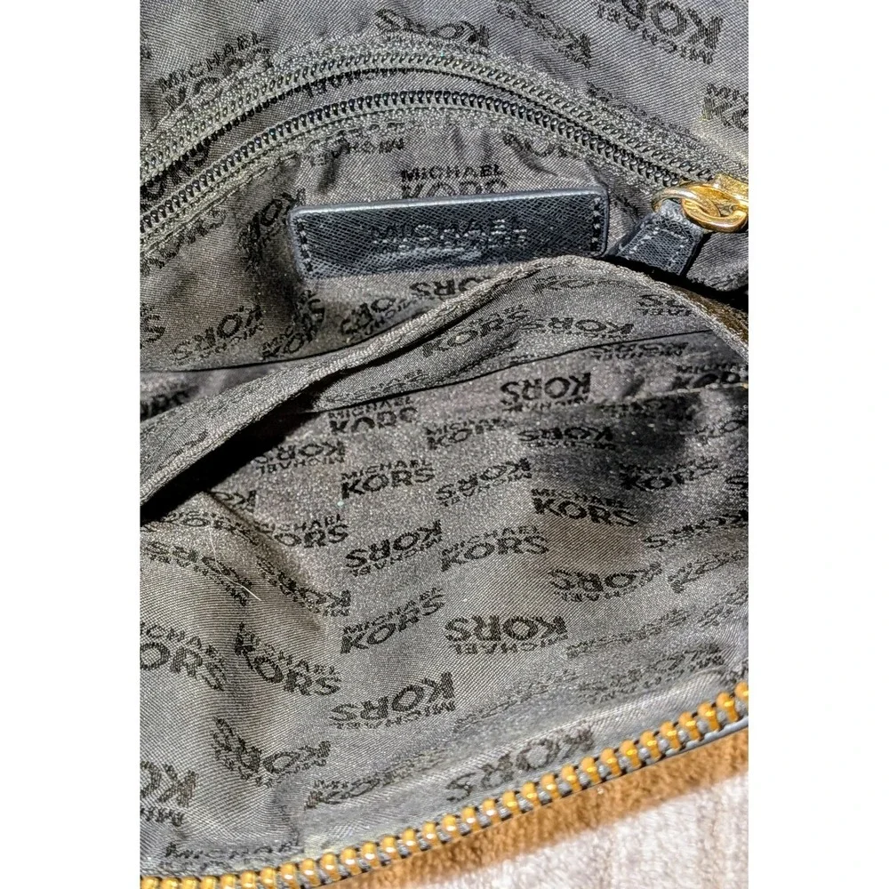 Michael‎ Kors Black Emmy Saffiano Leather Dome Crossbody Bag Gold Chain NWOT